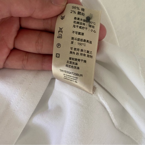 Vintage Burberry London Long Basic White Short Sleeves Top Size S - Picture 5 of 9